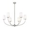 Z-Lite Shannon Chandelier, 6-Light, 42 In.W x 19.25 In.H, Brushed Nickel/white 3040-42BN - alternate 8